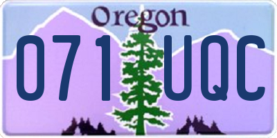 OR license plate 071UQC