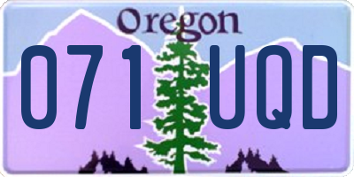 OR license plate 071UQD