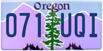OR license plate 071UQI