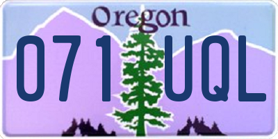 OR license plate 071UQL
