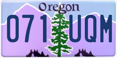 OR license plate 071UQM