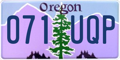 OR license plate 071UQP