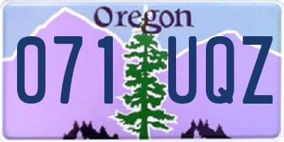 OR license plate 071UQZ