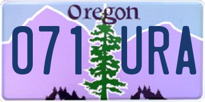 OR license plate 071URA