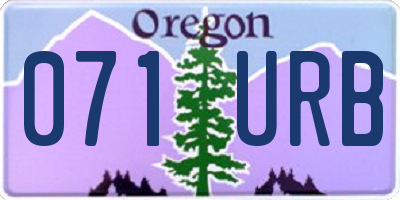 OR license plate 071URB