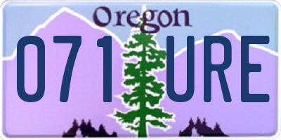 OR license plate 071URE