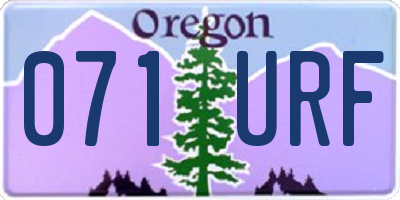 OR license plate 071URF