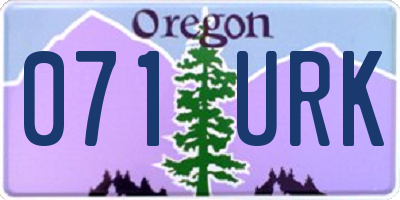 OR license plate 071URK