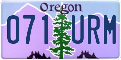 OR license plate 071URM