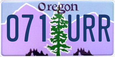 OR license plate 071URR