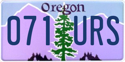 OR license plate 071URS