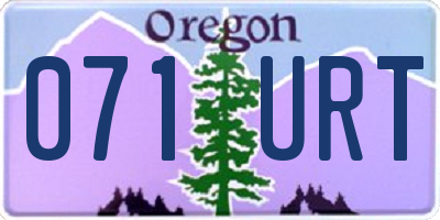 OR license plate 071URT