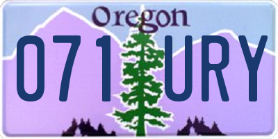 OR license plate 071URY