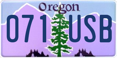 OR license plate 071USB