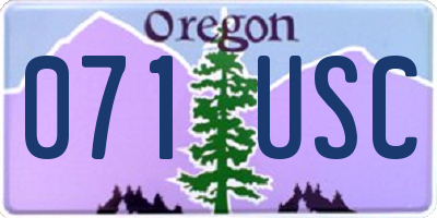 OR license plate 071USC