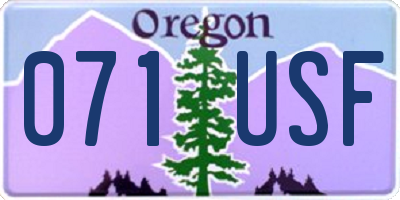 OR license plate 071USF