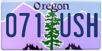 OR license plate 071USH