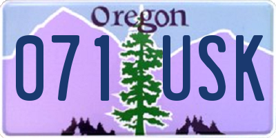 OR license plate 071USK