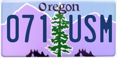 OR license plate 071USM
