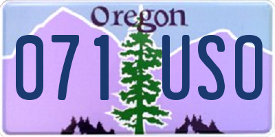OR license plate 071USO