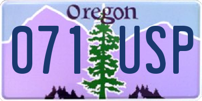 OR license plate 071USP