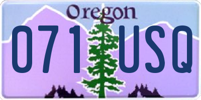OR license plate 071USQ