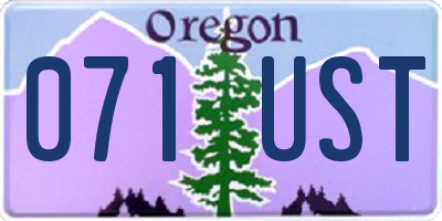 OR license plate 071UST