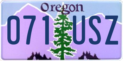 OR license plate 071USZ