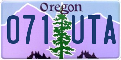 OR license plate 071UTA