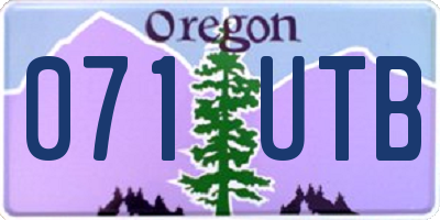 OR license plate 071UTB