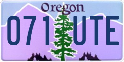 OR license plate 071UTE
