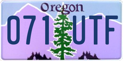 OR license plate 071UTF