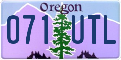OR license plate 071UTL