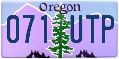 OR license plate 071UTP