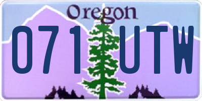 OR license plate 071UTW