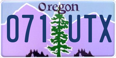 OR license plate 071UTX