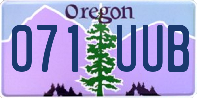 OR license plate 071UUB