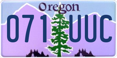 OR license plate 071UUC