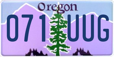OR license plate 071UUG