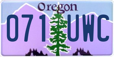 OR license plate 071UWC