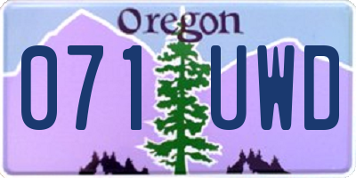 OR license plate 071UWD