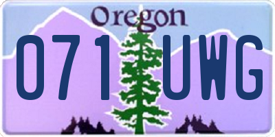 OR license plate 071UWG