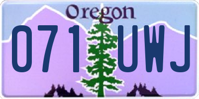 OR license plate 071UWJ
