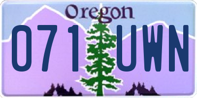 OR license plate 071UWN