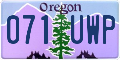 OR license plate 071UWP
