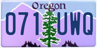 OR license plate 071UWQ
