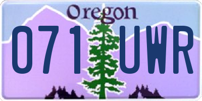OR license plate 071UWR