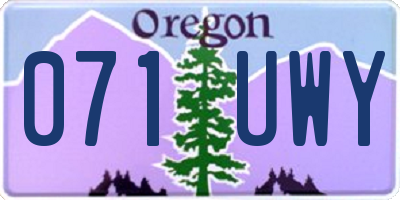 OR license plate 071UWY