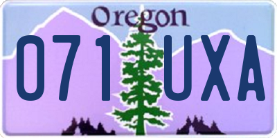 OR license plate 071UXA