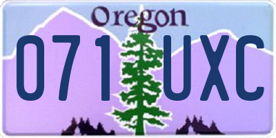 OR license plate 071UXC